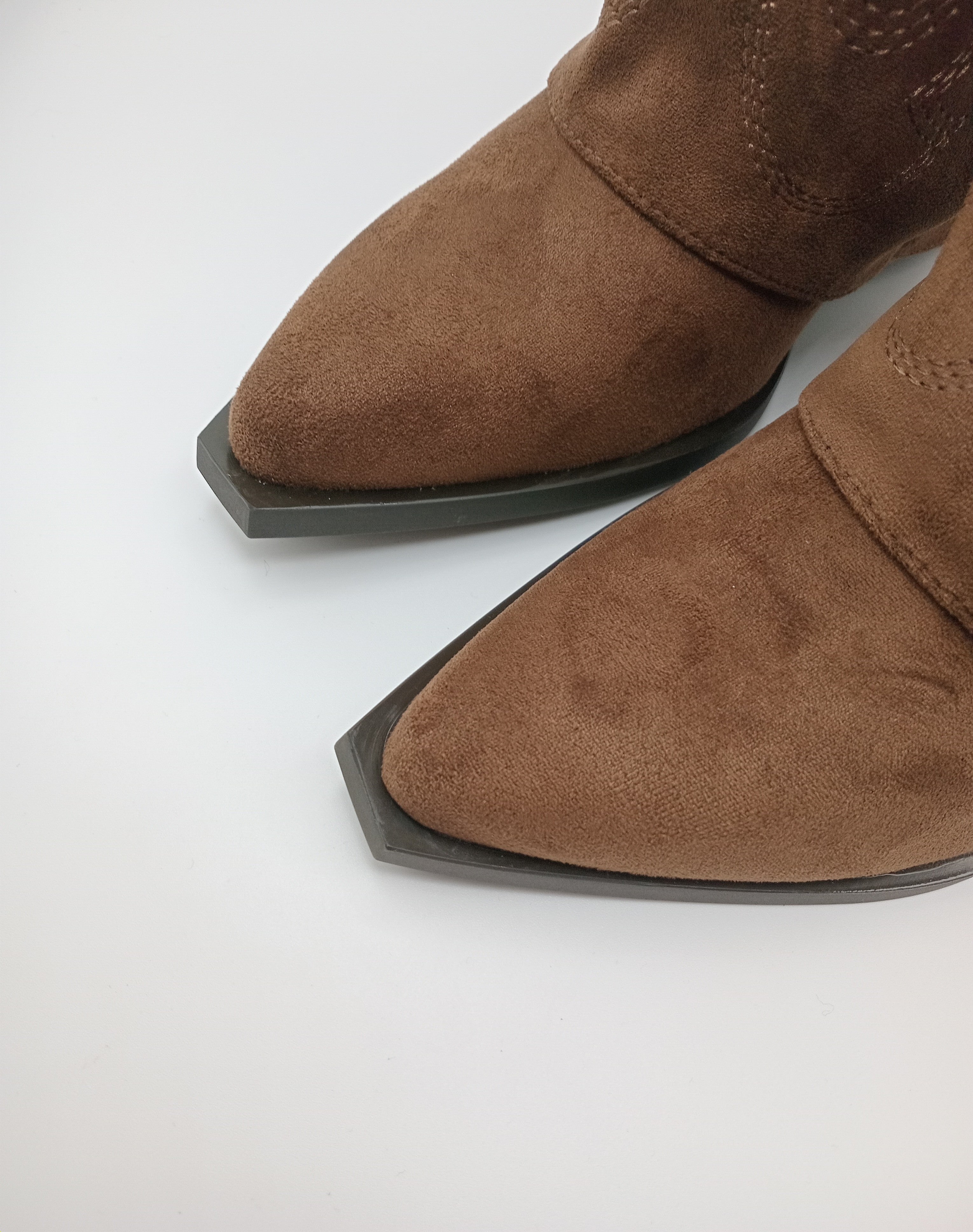 BOTA WESTERN IDEAL SHOES OLIVE CASTANHO ESCURO CAMURÇA BORDADO BICUDO ZIPER