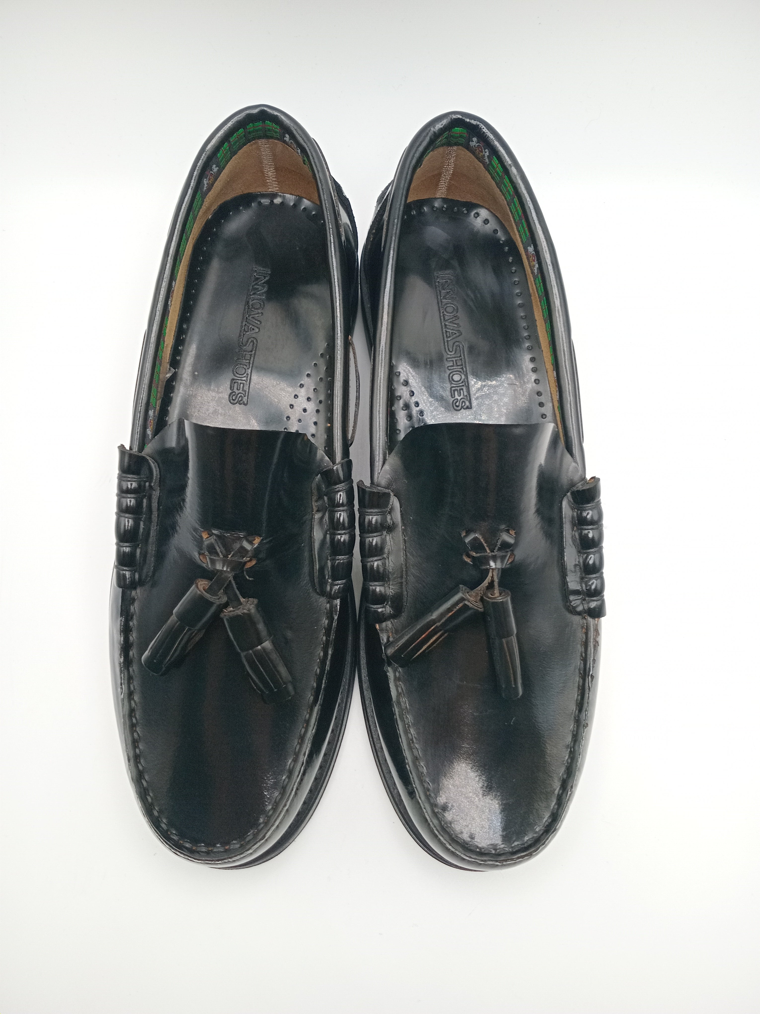 Mocassins Com Borlas Homem Em Pele Genuína Preto Sapatos Casuais Elegantes E Confortáveis Estilo Clássico Atemporal; Design Exclusivo INNOVA SHOES Para Cerimónia Escritório E Dia A Dia; Calçado Masculino Premium