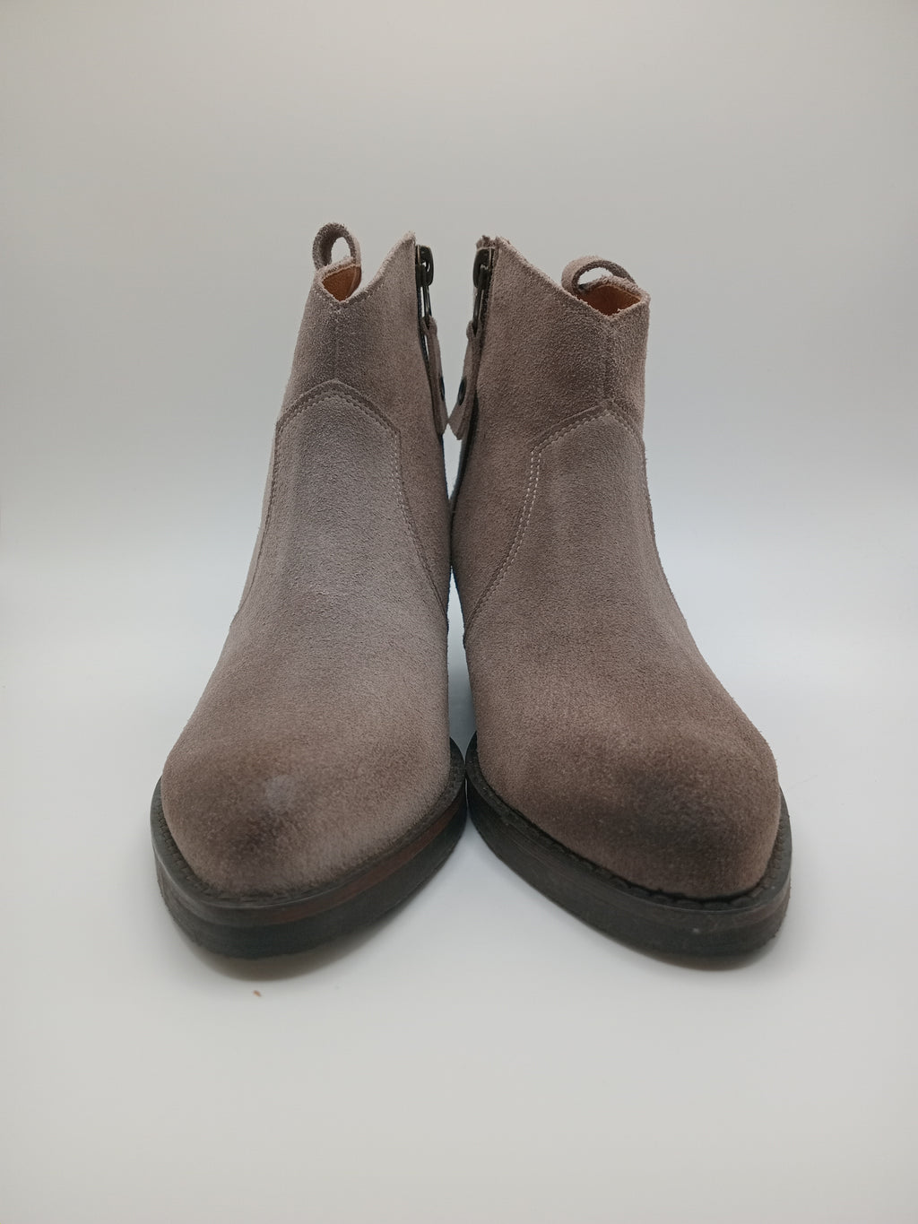 BOTA TEXANA MACADI CINZA COURO BICUDO ZIPER BOTIM
