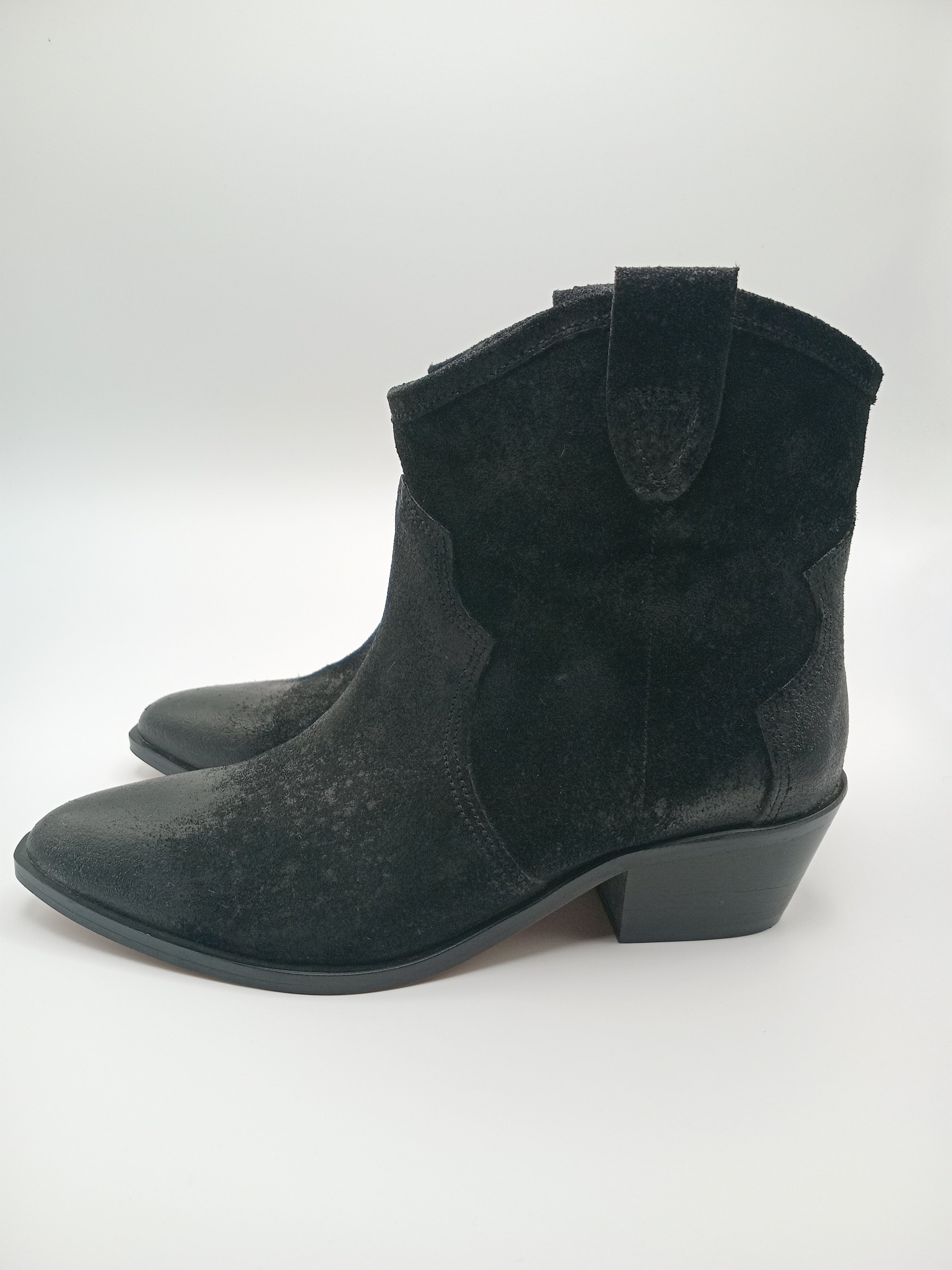 BOTA TEXANA BEAT SHOES PRETO COURO LISO BICUDO