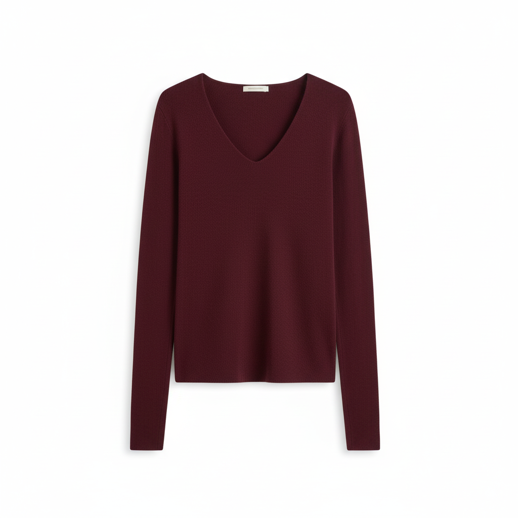CAMISOLA VINCEOTTO BORDO DECOTE EM BICO MANGA CUMPRIDA