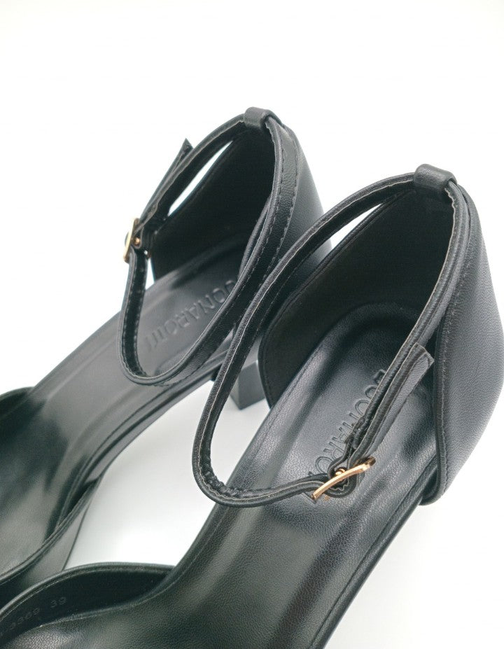 SALTO SCARPIN FIVELA BUONAROTTI PRETO BICUDO