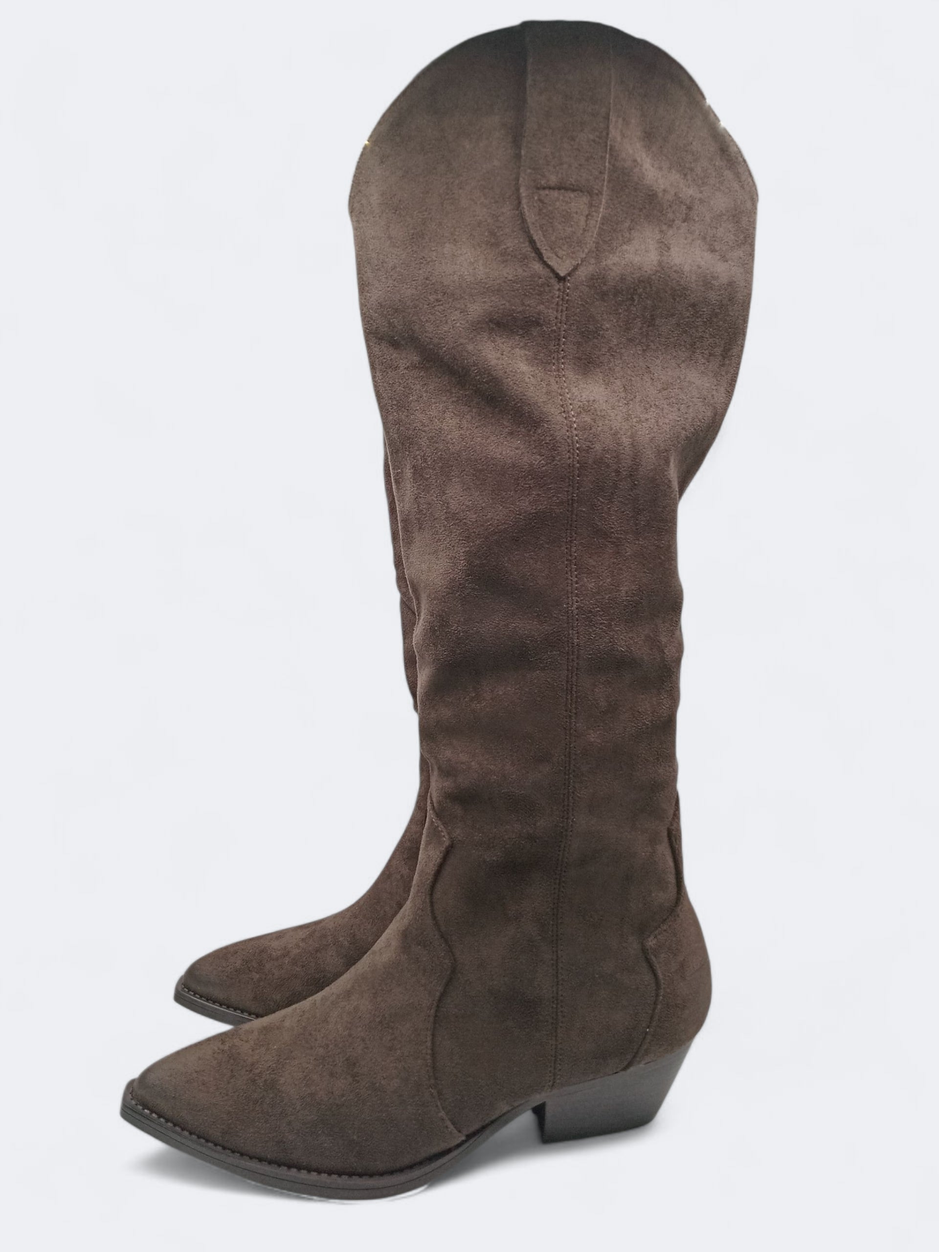 BOTA CAVALEIRA FINDLAY CASTANHO ESCURO CAMURÇA ZIPER BICUDO MONTARIA