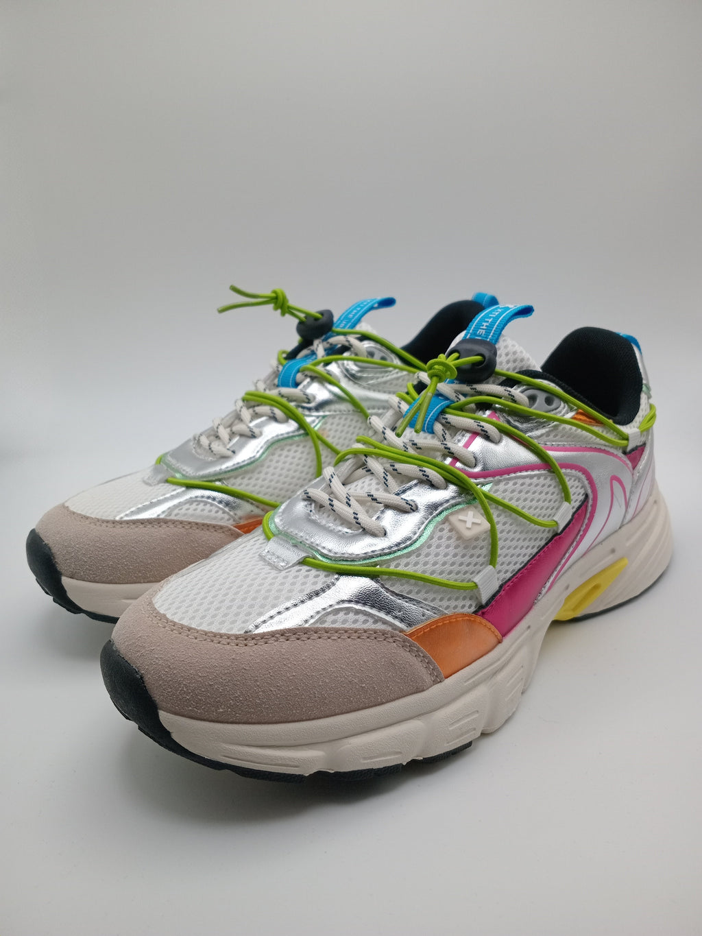 TÊNIS XTI BRANCO PRATA VERDE ROSA AMARELO LARANJA AZUL TECIDO SPORT