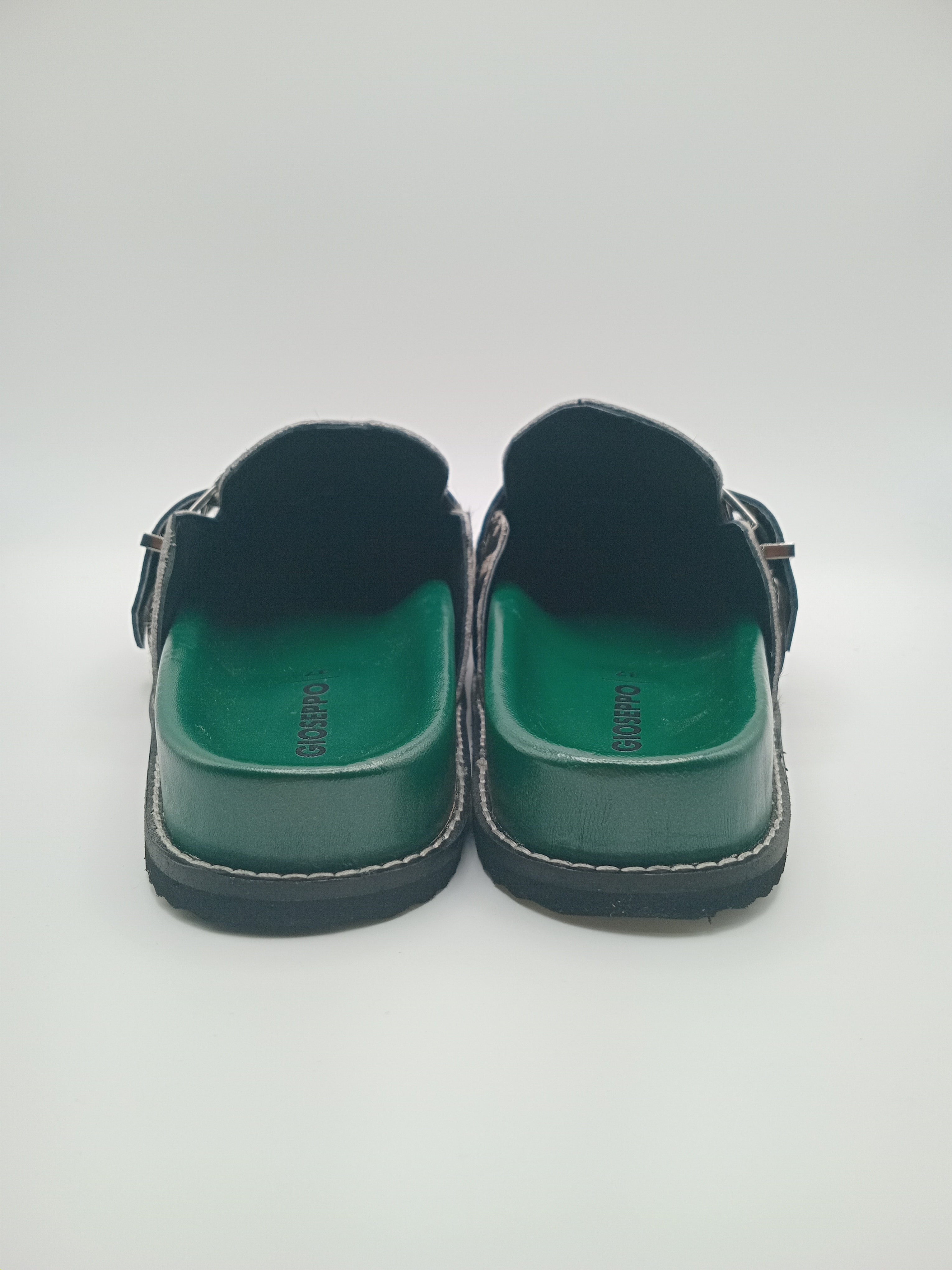 SOCAS GIOSEPPO ZEBRA PRETO BRANCO VERDE COURO TIRA REGULADORA ARGOLAS ANIMAL PRINT