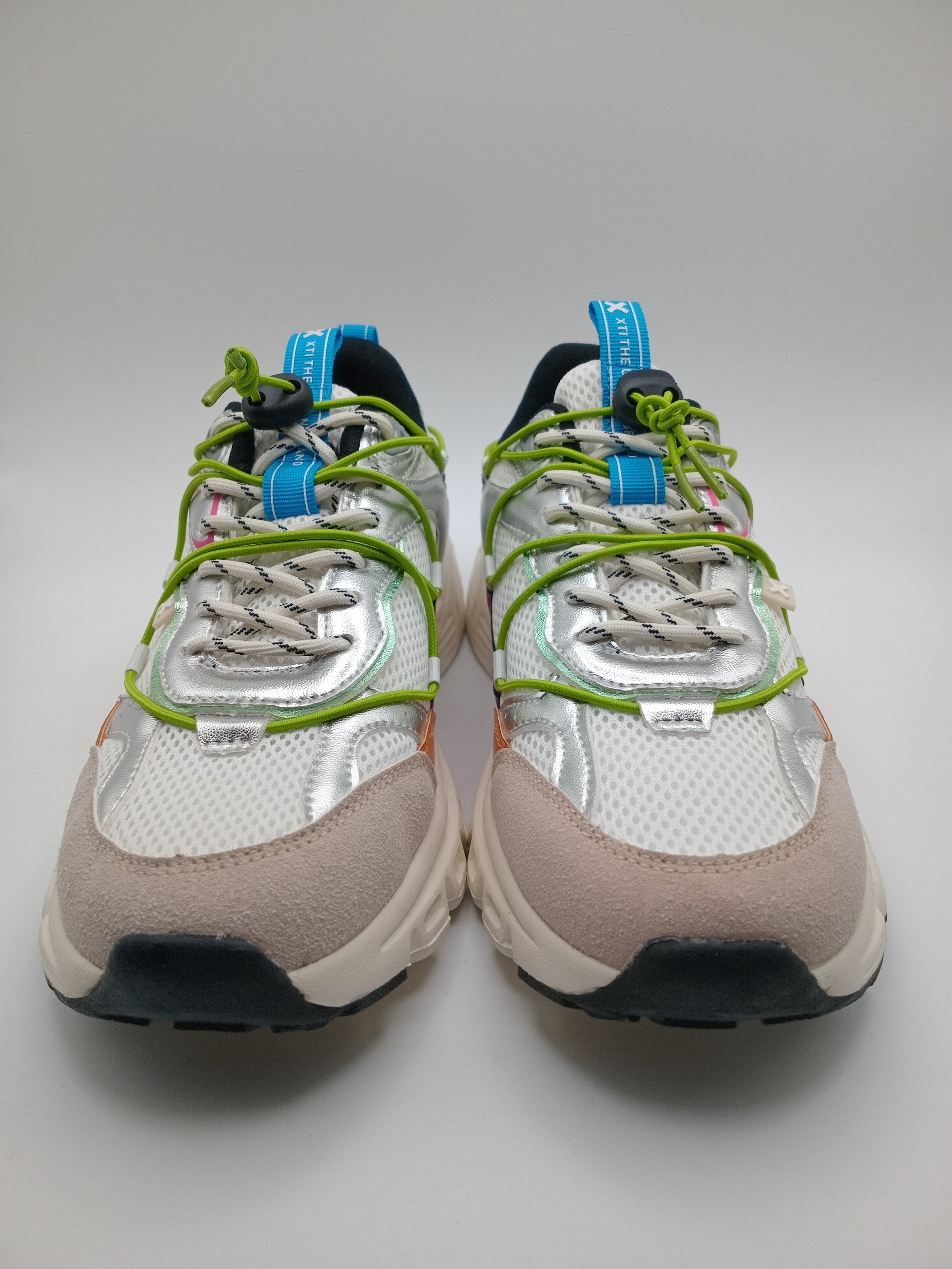 TÊNIS XTI BRANCO PRATA VERDE ROSA AMARELO LARANJA AZUL TECIDO SPORT