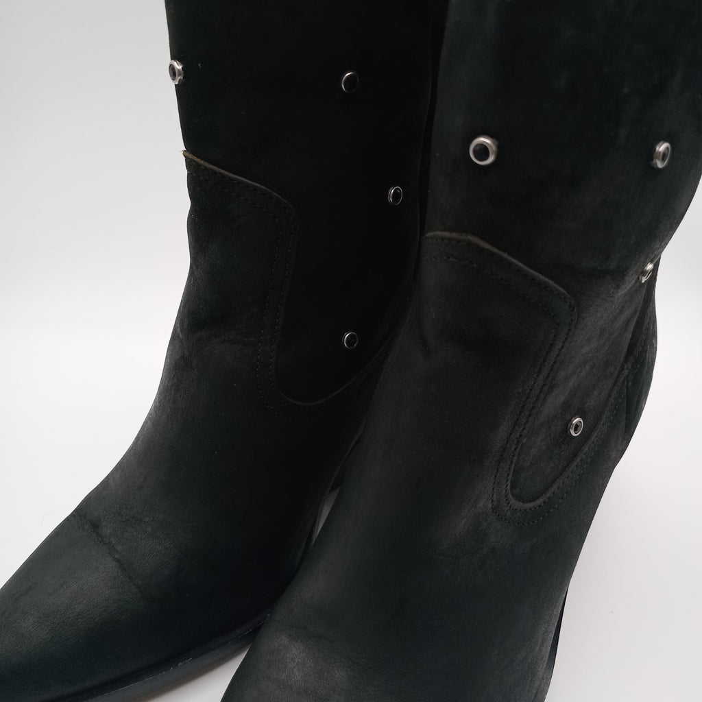 BOTA TEXANA BEAT SHOES PRETO COURO TAXAS BICUDO