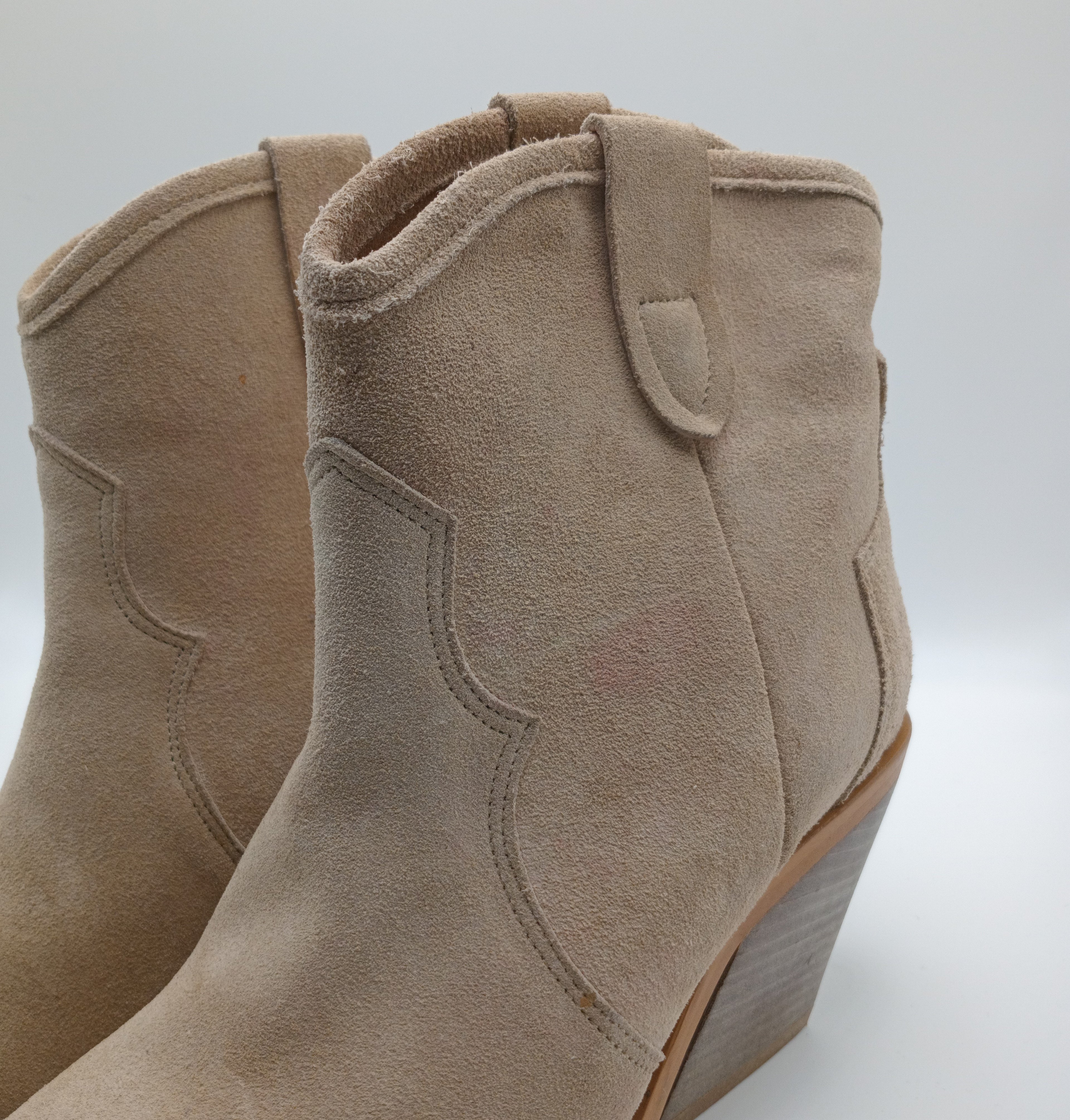 BOTA TEXANA BEAT SHOES BEGE COURO BICUDO