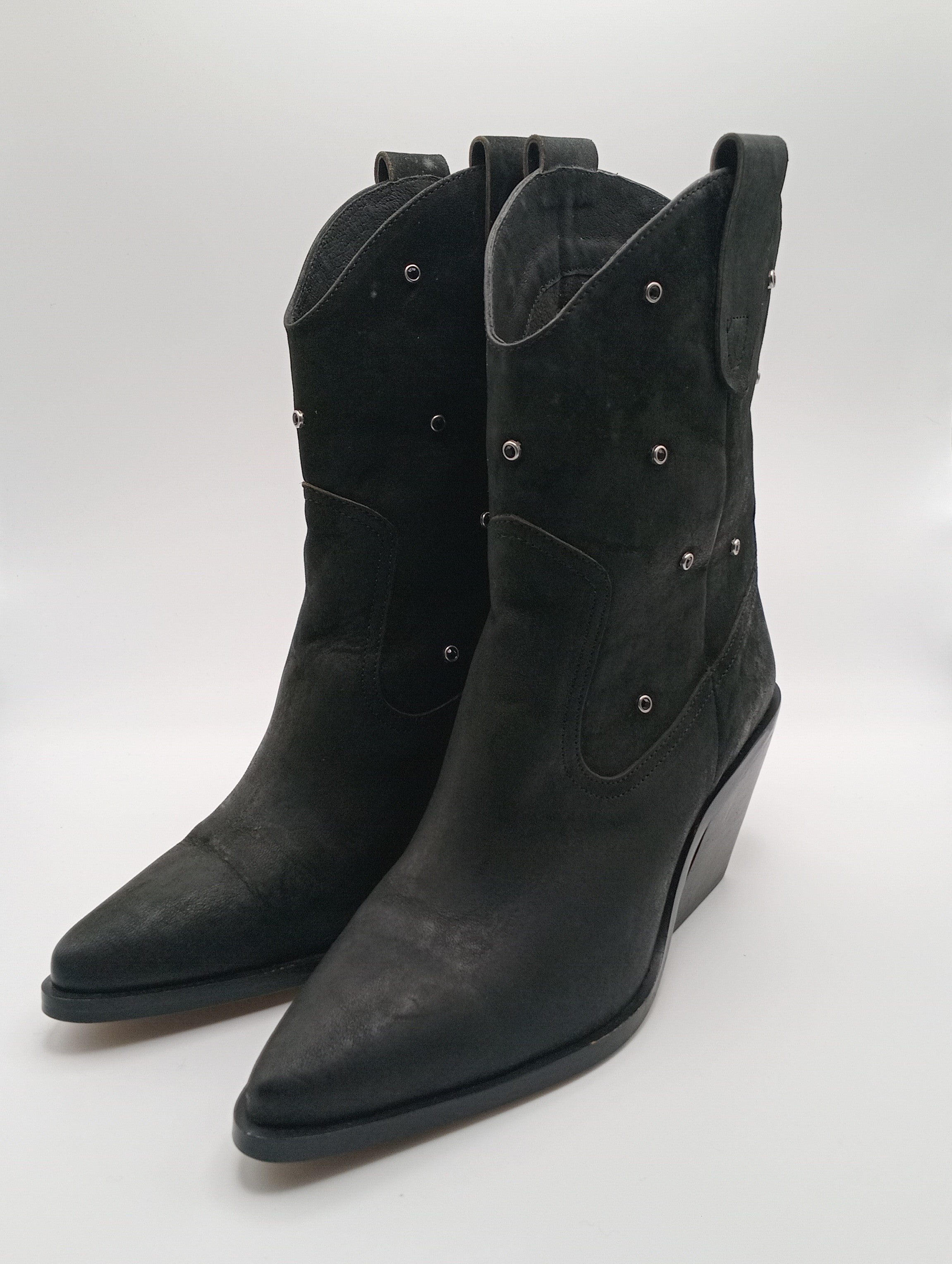 BOTA TEXANA BEAT SHOES PRETO COURO TAXAS BICUDO