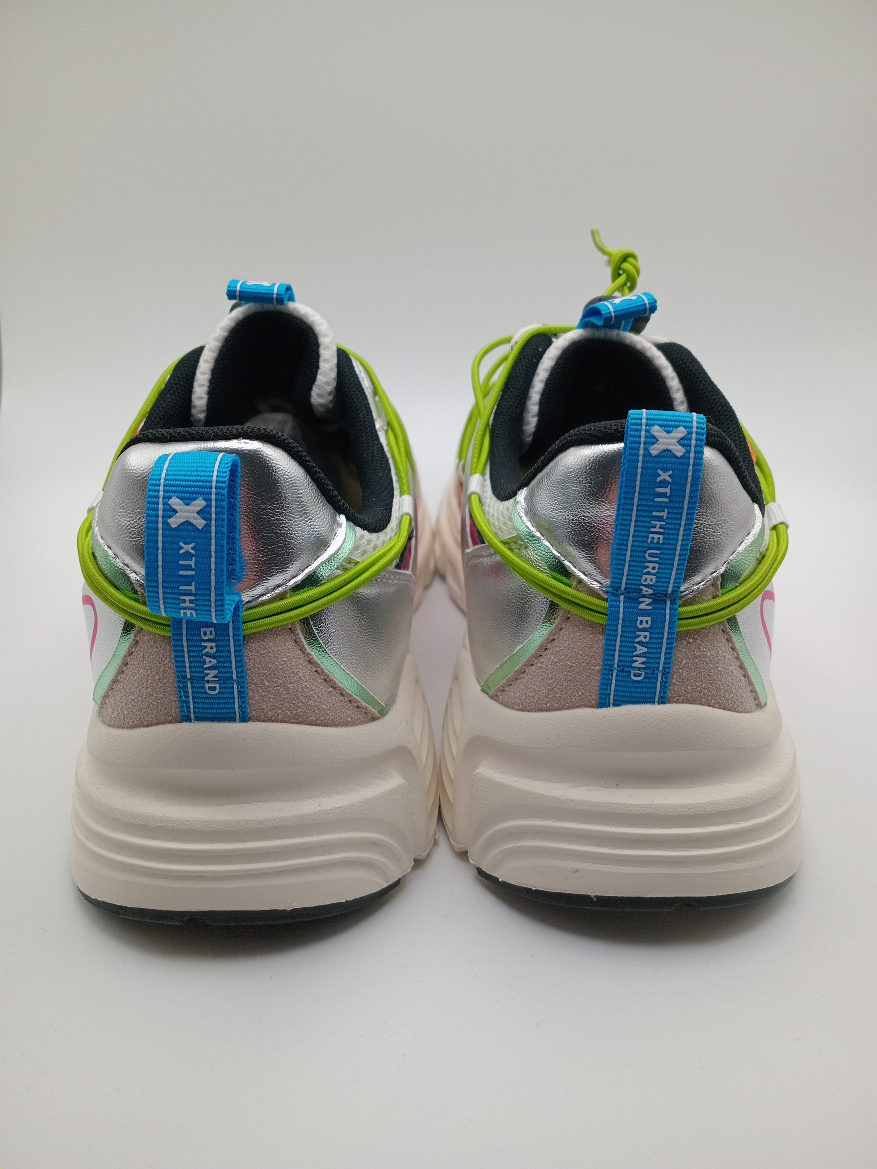 TÊNIS XTI BRANCO PRATA VERDE ROSA AMARELO LARANJA AZUL TECIDO SPORT