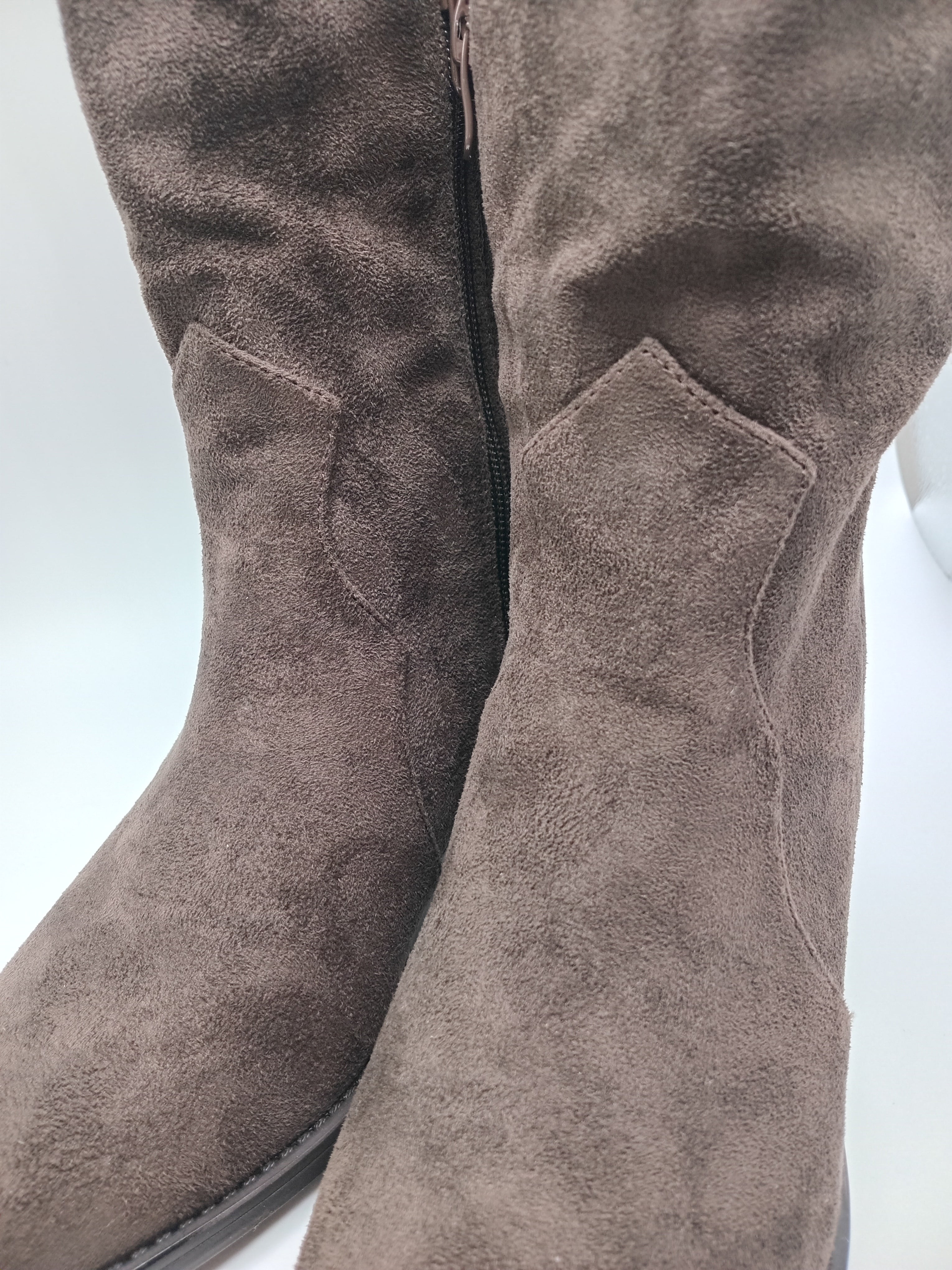 BOTA CAVALEIRA FINDLAY CASTANHO ESCURO CAMURÇA ZIPER BICUDO MONTARIA