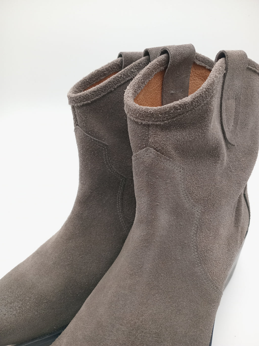 BOTA TEXANA BEAT SHOES CINZA COURO LISO BICUDO PONTA METAL