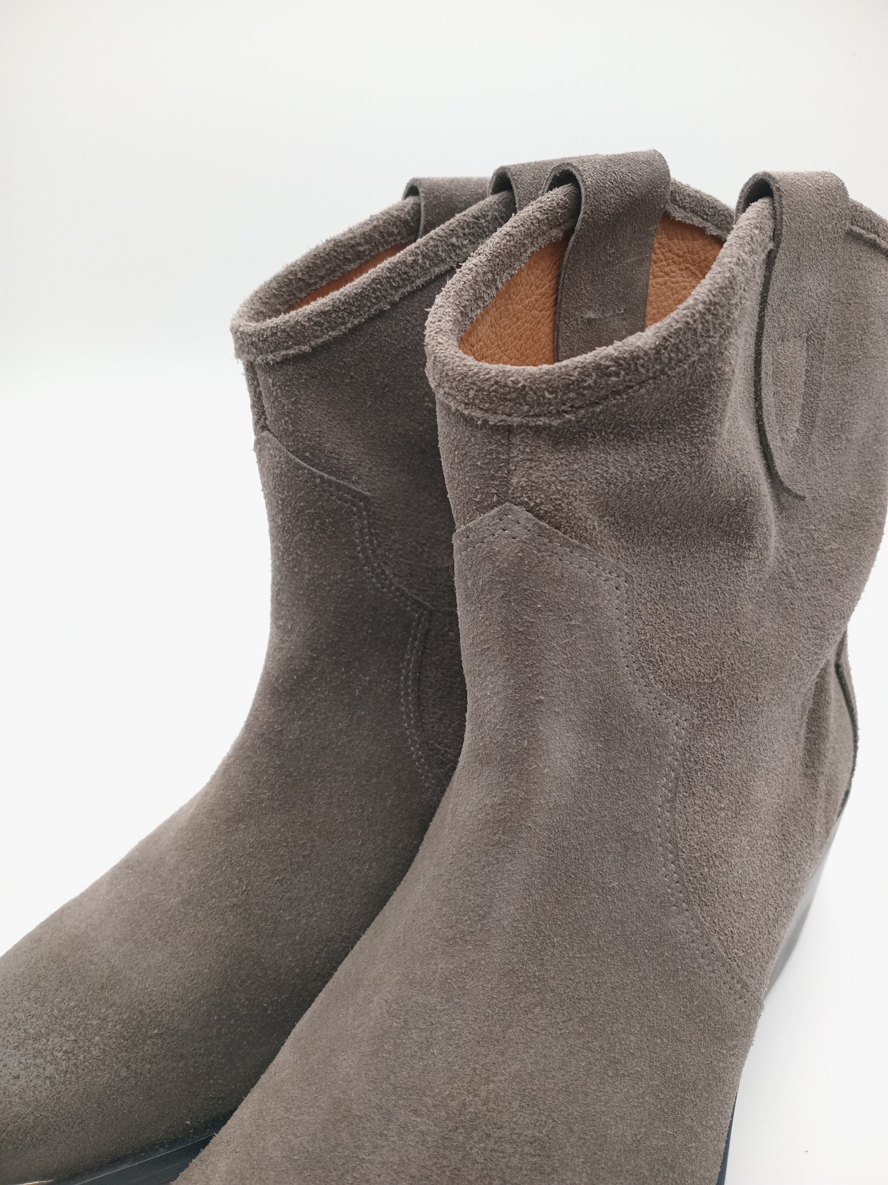 BOTA TEXANA BEAT SHOES CINZA COURO LISO BICUDO PONTA METAL