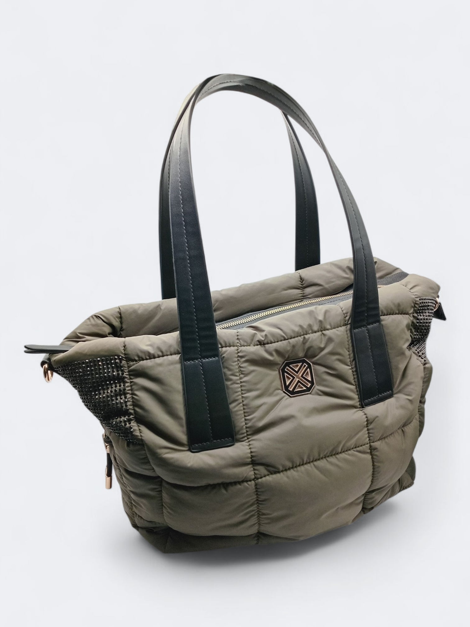 MALA XTI VERDE TECIDO ONÇA BRILHO